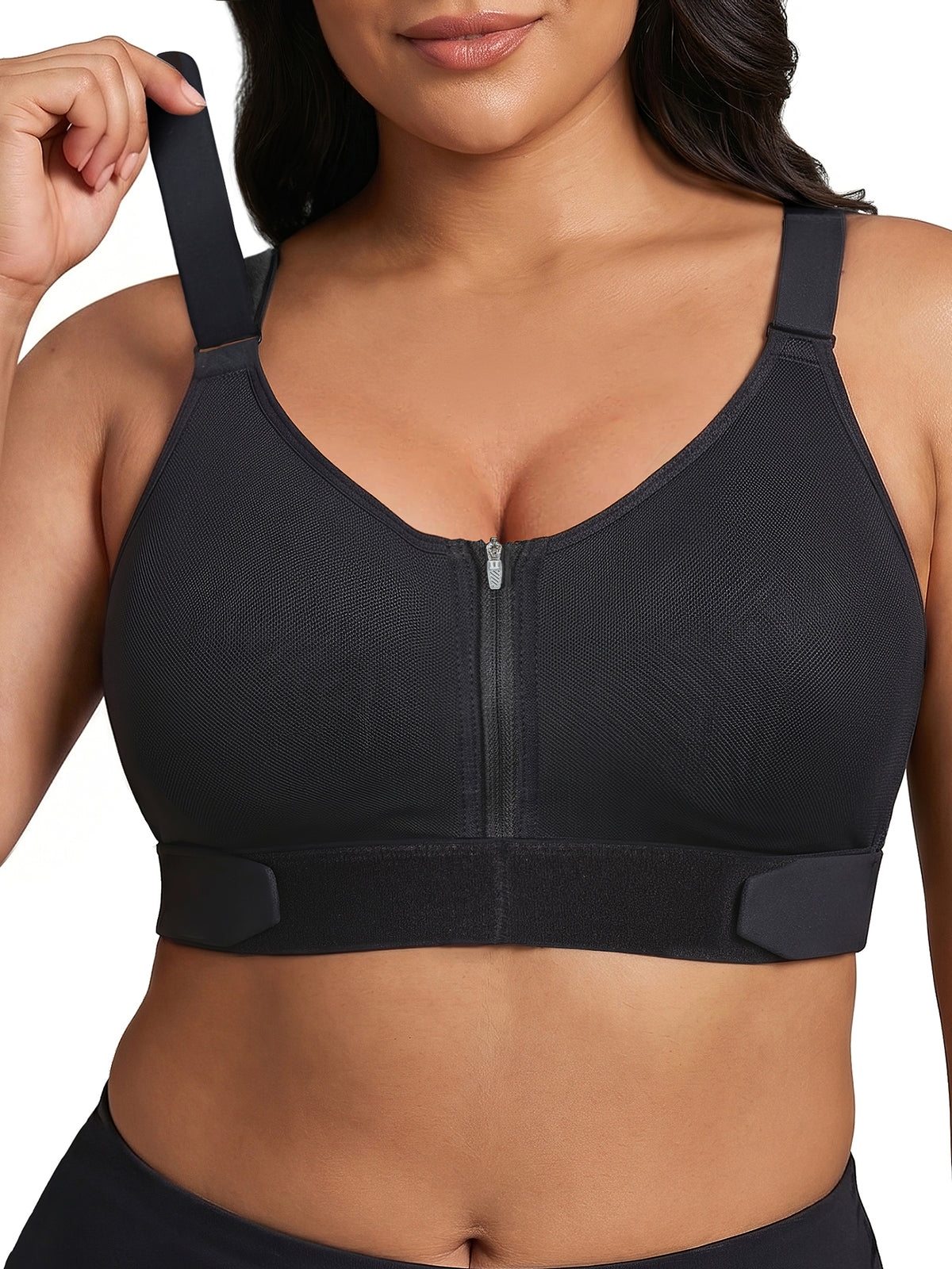 Front Zip High Support Sports Bra