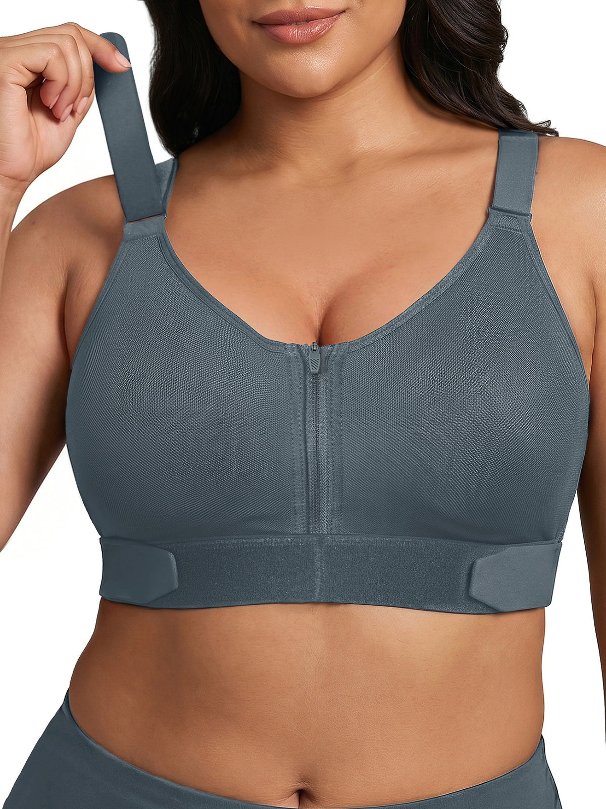 Front Zip High Support Sports Bra