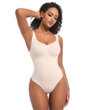 YIANNA Sculpting Bodysuit for Women Tummy Control Seamless Shapewear Scoop Neck Thong Body Shaper