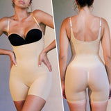 YIANNA Bodysuit for Women Tummy Control Shapewear Open Bust Mid-Thigh Sculpting Body Shaper