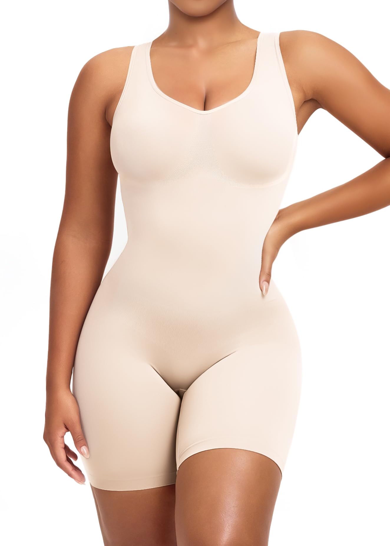 YIANNA Sculpting Bodysuit for Women Tummy Control Seamless Shapewear Thong Body  Shaper Tank Top,YA5215-Beige-XXS/XS : : Clothing, Shoes &  Accessories