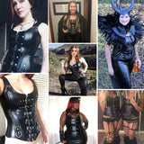 YIANNA Steampunk Punk Rock Leather Buckle-up Corset Bustier Basque Top