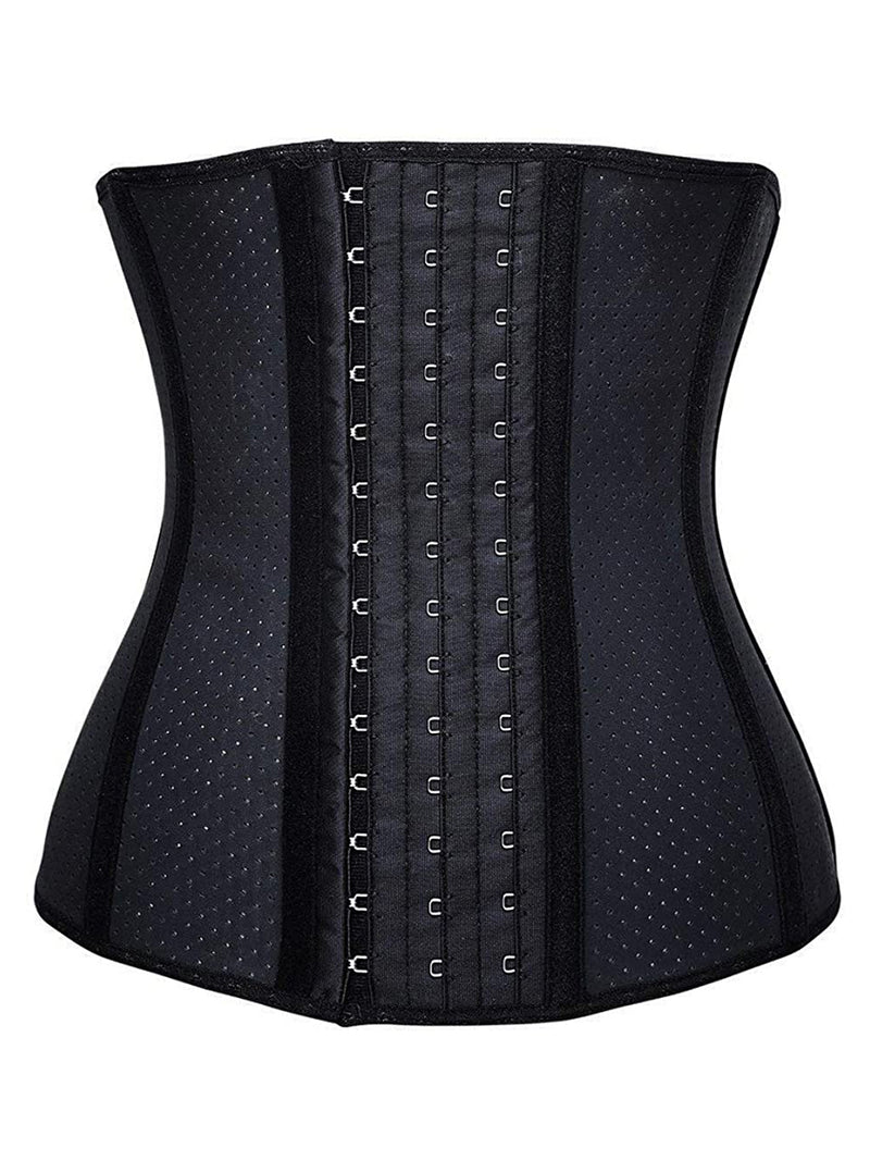 YIANNA Women Breathable Latex Waist Trainer 9 Steel Bones 3 Row Hooks