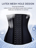 YIANNA Women Breathable Latex Waist Trainer 9 Steel Bones 3 Row Hooks