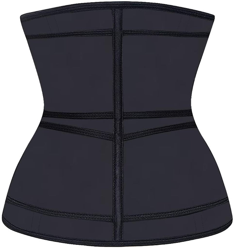 YIANNA Women Latex Jsculpt Waist Trainer Zipper & Two Straps