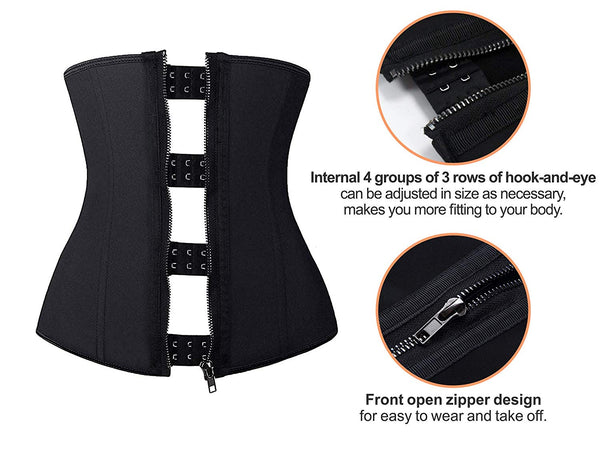 Buy Wonder-Beauty Latex Waist Trainer for Women Plus Size Workout Waist  Training Vest with Straps Adjustable Gym Corset Waist Trimmer, Black(hook  Closure-9 Bones-2 Belts), XX-Large at