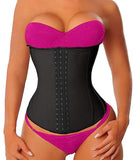 YIANNA Women Latex Long Torso Waist Trainer 9 Steel Bones 3 Row Hooks