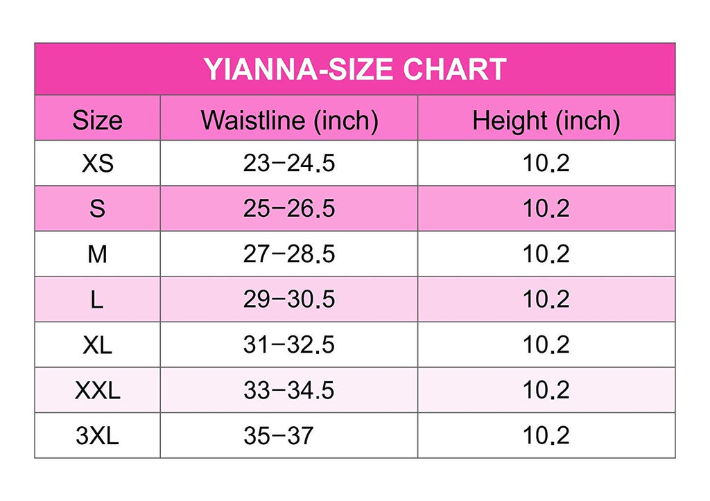 YIANNA Women Latex Short Torso Waist Trainer 25 Steel Bones 3 Row Hooks