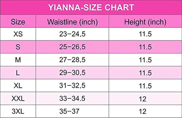 YIANNA Women Latex Waist Trainer 25 Steel Bones 4 Row Hooks