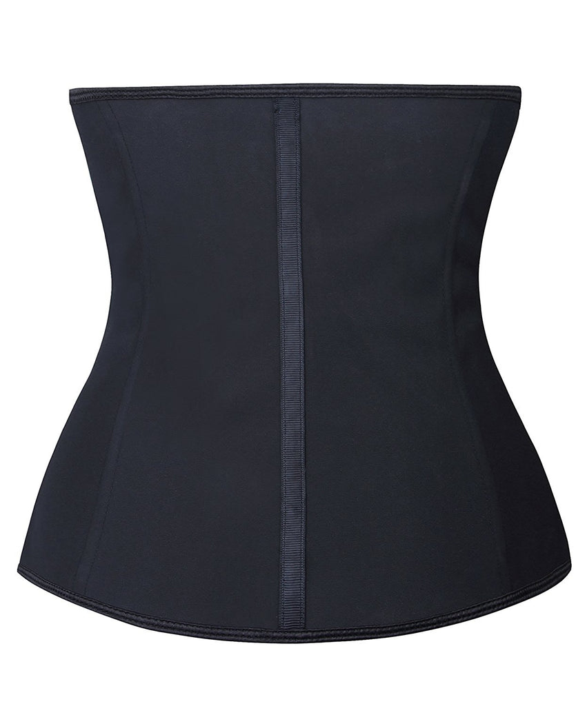 YIANNA Women Latex Zipper Waist Trainer Corsets 9 Steel Bones