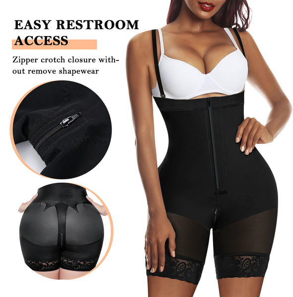 Premium Colombian Shapewear Body Shaper for women tummy Cinturilla con  tirantes Chaleco Adjustable Straps Covered Rods 3-Row hooks shape curves in  the