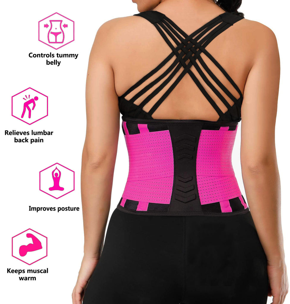 YIANNA Waist Trainer Belt for Women - Waist Trimmer Weight Loss Ab Belt Sport Workout Back Support Girdle Belt (Updated)