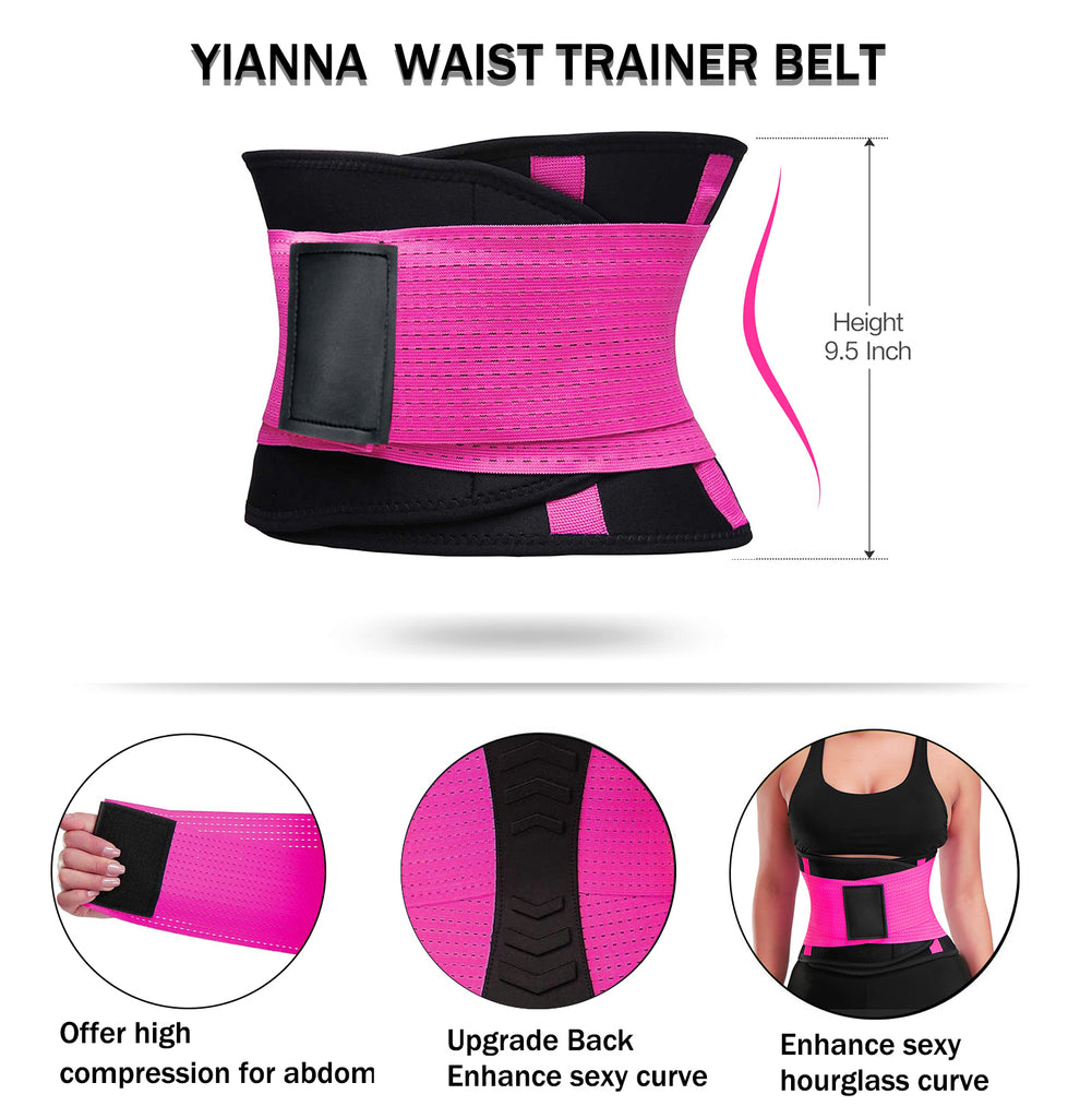 YIANNA Waist Trainer Belt for Women - Waist Trimmer Weight Loss Ab Belt Sport Workout Back Support Girdle Belt (Updated)