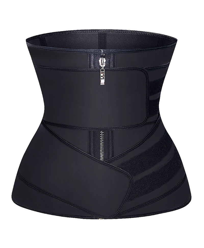 YIANNA Women Latex Jsculpt Waist Trainer Zipper & Two Straps
