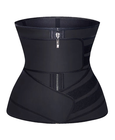 YIANNA Women Latex Jsculpt Waist Trainer Zipper & Two Straps