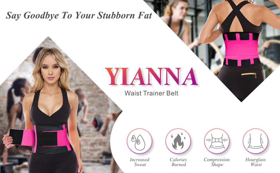 YIANNA Sweat Waist Trainer Belt Compression Belly Sport Girdle Waist  Trimmer for Women/Men Weight Loss