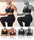 YIANNA High Impact Sports Bra for Women, Front Zip Workout Bra with Adjustable Velcro Straps and Sewn-in Pads