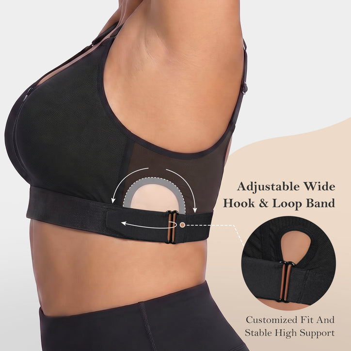 Front Zip High Support Sports Bra