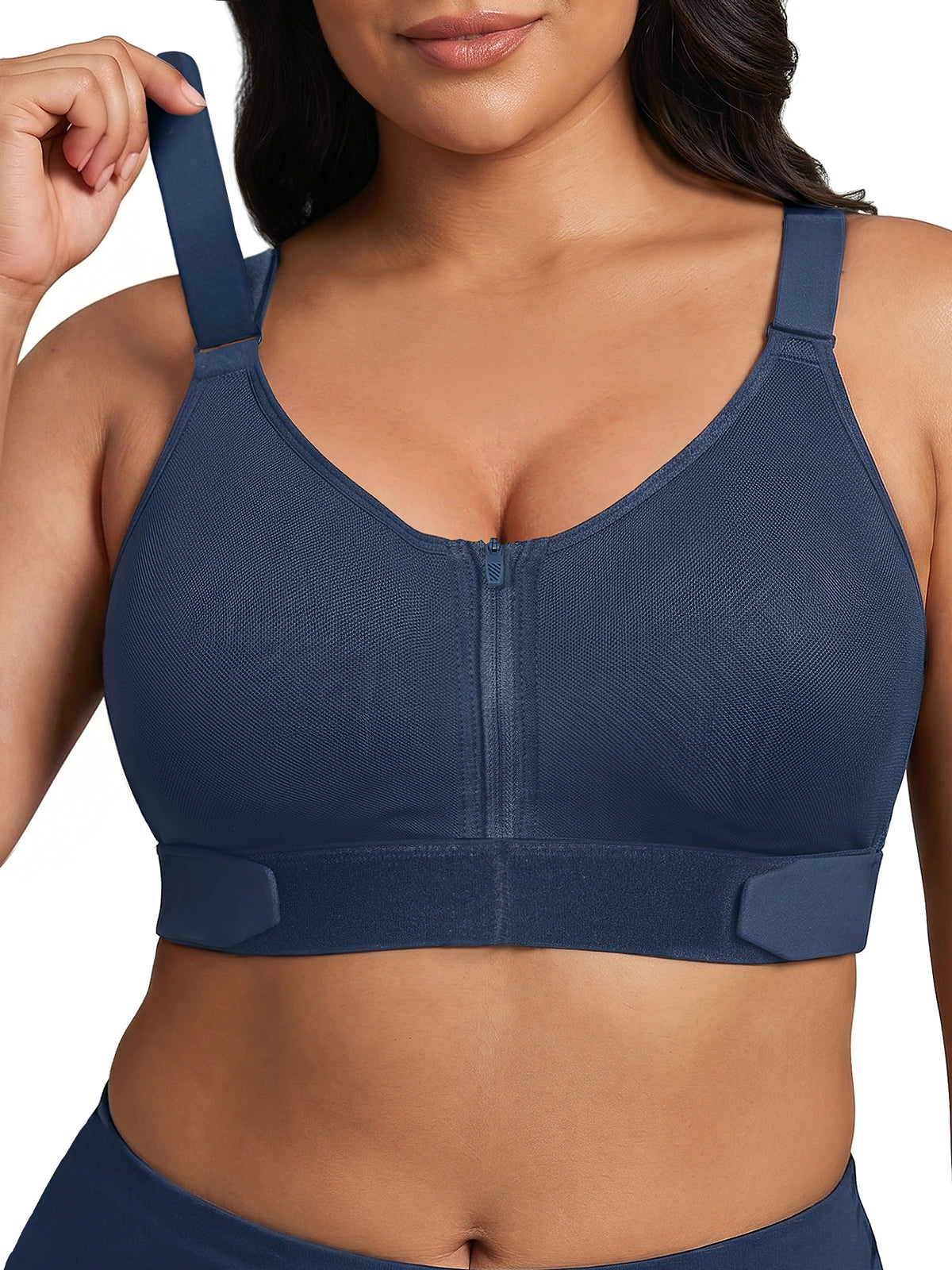 Front Zip High Support Sports Bra