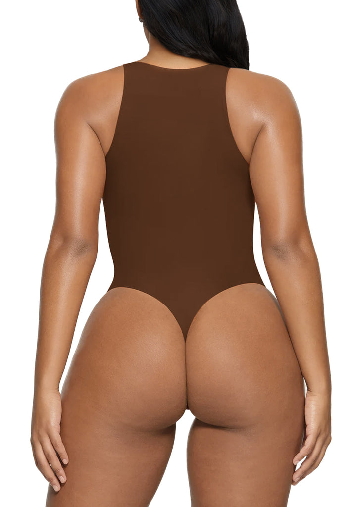 Thong Bodysuit for Women Sleeveless Round Neck Bodysuit, Tummy
