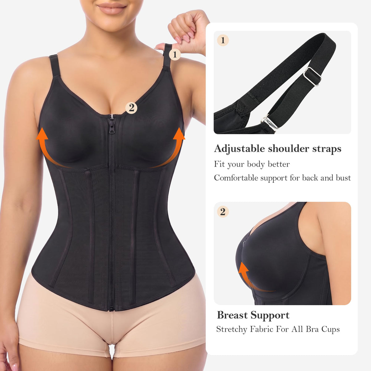 Waist Trainer Corset Shapewear Vest With Bra