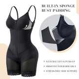 YIANNA V-Shaped Fajas Colombianas Moldeadoras Postpartum Shapewear for Women, Enhanced Tummy Control, Built-in Bust Pad, Butt Lifter Body Shaper with Zipper Crotch