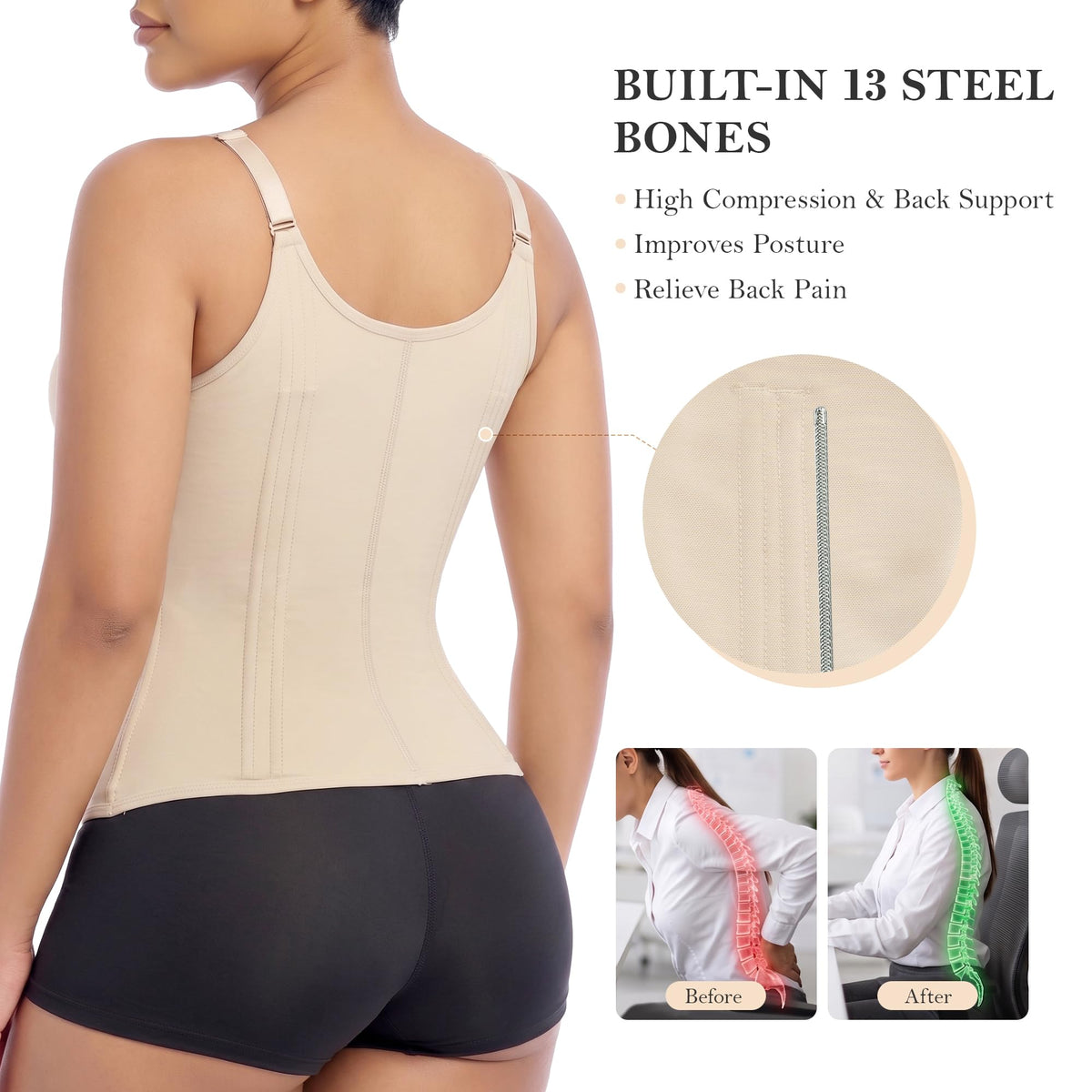 Waist Trainer Corset Shapewear Vest With Bra