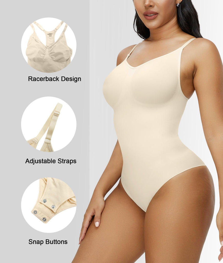 Hexin Leather Bodysuit for Women Tummy Control - Shapewear Racerback Top  Clothing Seamless Body Sculpting Shaper Scoop Neck - AliExpress