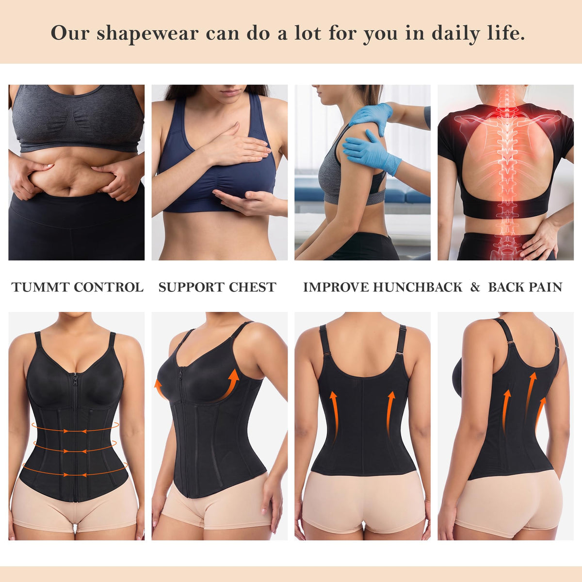 Waist Trainer Corset Shapewear Vest With Bra
