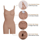 YIANNA Bodysuit for Women Seamless Shapewear Tummy Control Sculpting Body Shaper Butt Lifter