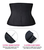 YIANNA Women Latex Short Torso Waist Trainer 9 Steel Bones 3 Row Hooks