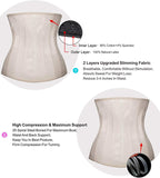 YIANNA Women Latex Waist Trainer 25 Steel Bones  3 Row Hooks