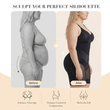 YIANNA V-Shaped Fajas Colombianas Moldeadoras Postpartum Shapewear for Women, Enhanced Tummy Control, Built-in Bust Pad, Butt Lifter Body Shaper with Zipper Crotch