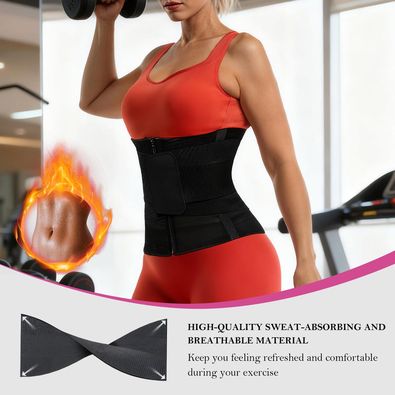 YIANNA Waist Trainer Belt Waist Cincher Tummy Control Body Shaper for Women Sports Girdle Lumbar Support with Double Wrap