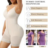YIANNA Fajas Colombianas Postpartum Shapewear for Women Tummy Control Butt Lifter Body Shaper with Zipper Crotch