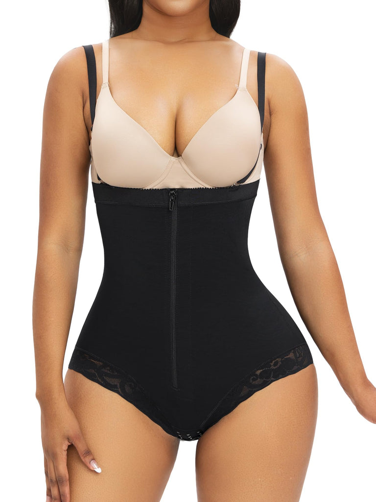 SHAPERX Shapewear for Women Tummy Control Fajas Colombianas Body Shaper  Zipper Open Bust Bodysuit, Black(front Hook), Small : : Fashion