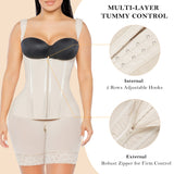 YIANNA Fajas Colombianas Postpartum Shapewear for Women Tummy Control Butt Lifter Body Shaper with Zipper and Hooks
