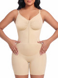 YIANNA Women Fajas Shapewear Seamless Bodysuit Double-Layer Tummy Control Zip-Up Body Shaper Waist Defining Silhouette