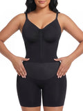 YIANNA Women Fajas Shapewear Seamless Bodysuit Double-Layer Tummy Control Zip-Up Body Shaper Waist Defining Silhouette