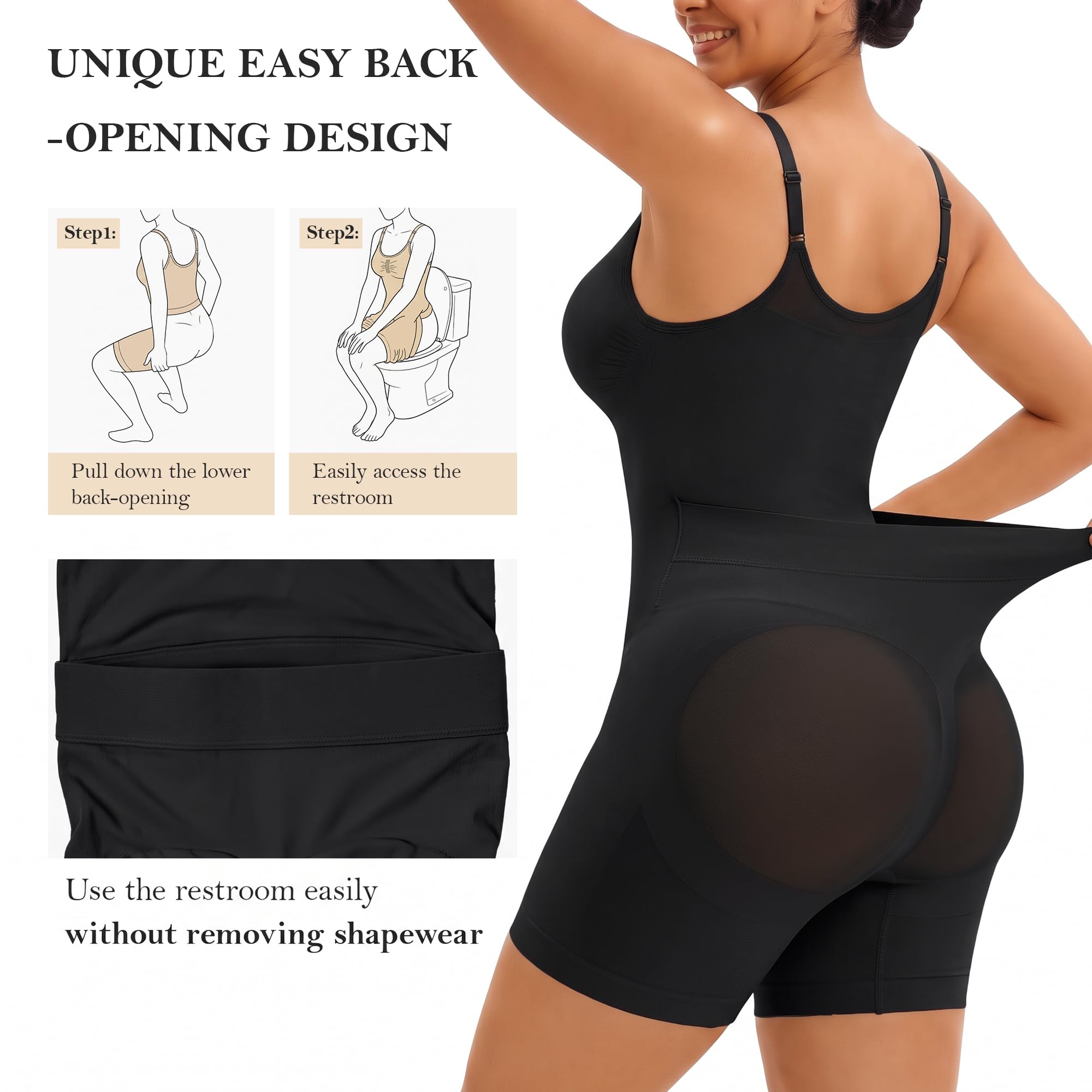 Tummy Control Shapewear Bathroom-Friendly Bodysuit