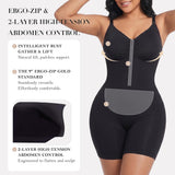 YIANNA Women Fajas Shapewear Seamless Bodysuit Double-Layer Tummy Control Zip-Up Body Shaper Waist Defining Silhouette