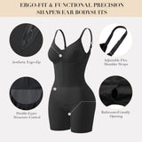 YIANNA Women Fajas Shapewear Seamless Bodysuit Double-Layer Tummy Control Zip-Up Body Shaper Waist Defining Silhouette