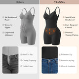 YIANNA Women Fajas Shapewear Seamless Bodysuit Double-Layer Tummy Control Zip-Up Body Shaper Waist Defining Silhouette