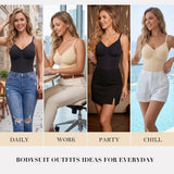 YIANNA Women Fajas Shapewear Seamless Bodysuit Double-Layer Tummy Control Zip-Up Body Shaper Waist Defining Silhouette