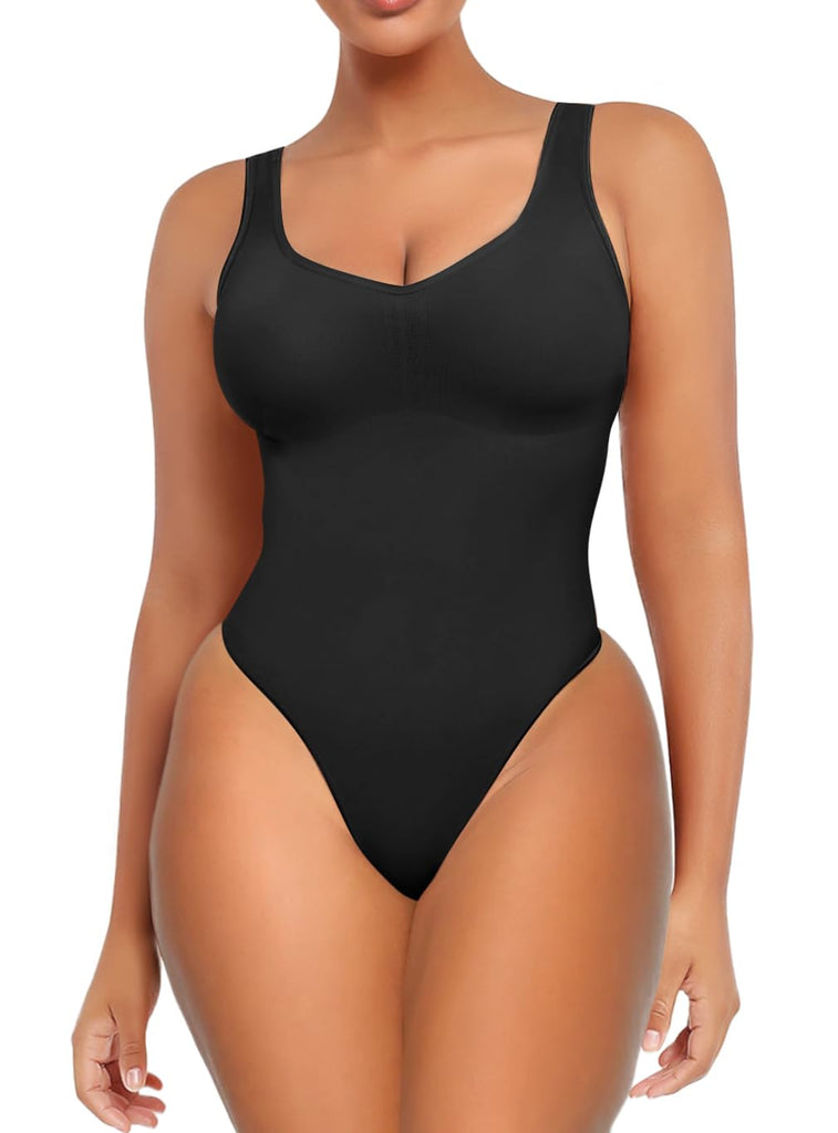 Summer Bodysuit for Women Body Shaper V Neck Tummy Control