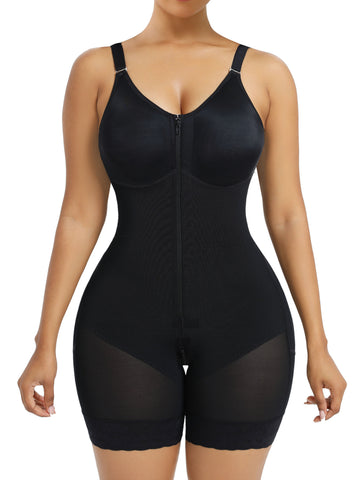 YIANNA Fajas Colombianas Postpartum Shapewear for Women Tummy Control Butt Lifter Body Shaper with Zipper Crotch