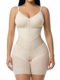 YIANNA V-Shaped Fajas Colombianas Moldeadoras Postpartum Shapewear for Women, Enhanced Tummy Control, Built-in Bust Pad, Butt Lifter Body Shaper with Zipper Crotch