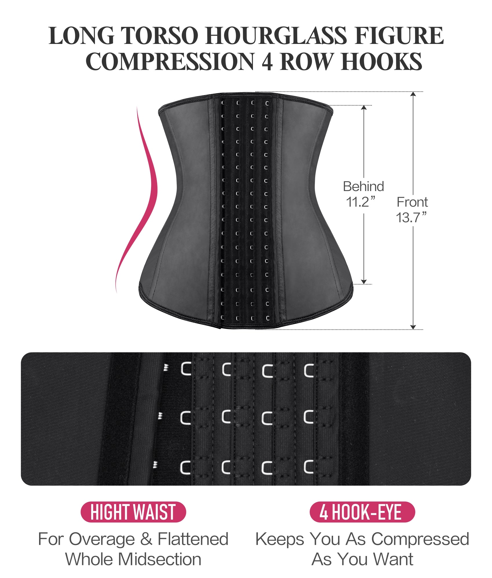 Smooth Latex Steel Boned Waist Trainer