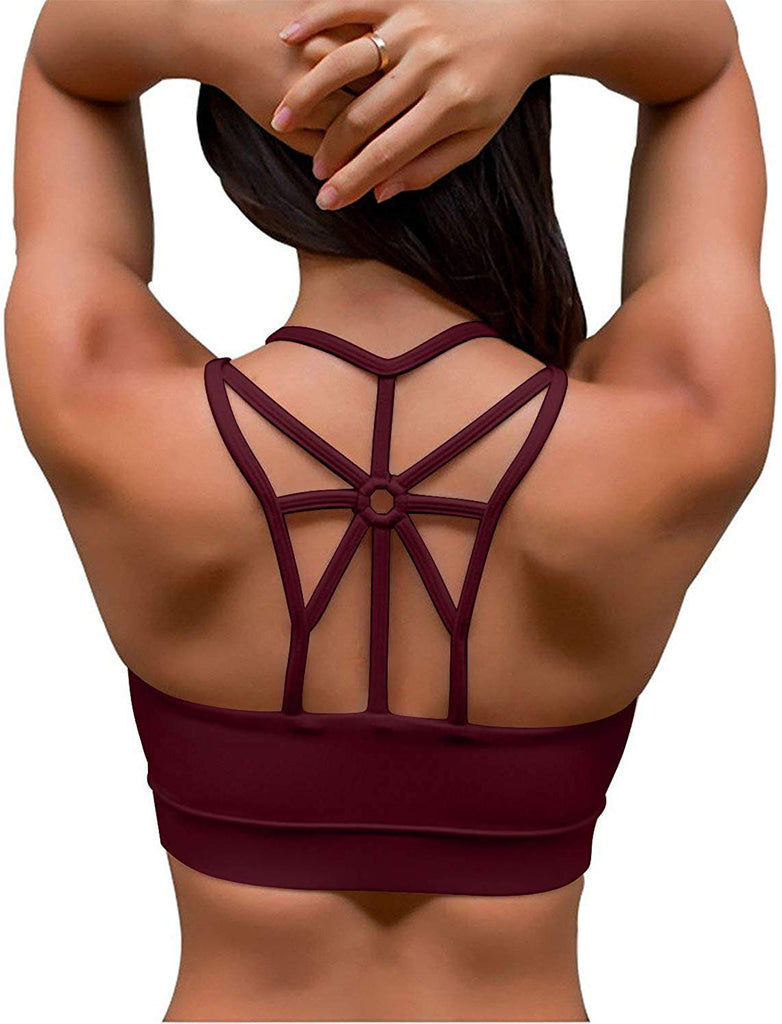 Low Support Criss Cross Back Yoga Sports Bras for Women Sexy V