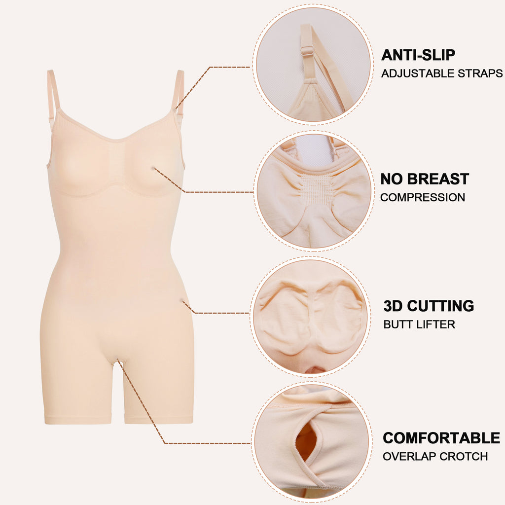YIANNA Bodysuit for Women Seamless Shapewear Tummy Control Sculpting B